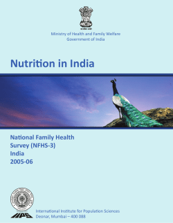 Nutrition in India National Family Health Survey (NFHS-3) India