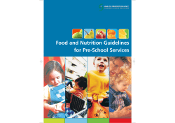 Food and Nutrition Guidelines for Pre-School Services