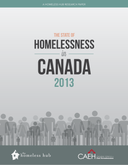 CANADA HOMELESSNESS 2013 in