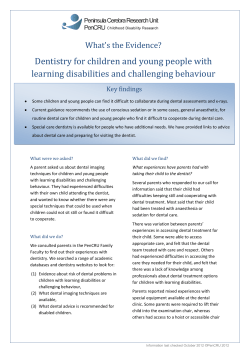 Dentistry for children and young people with What’s the Evidence?