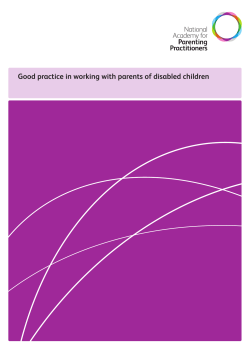 Good practice in working with parents of disabled children