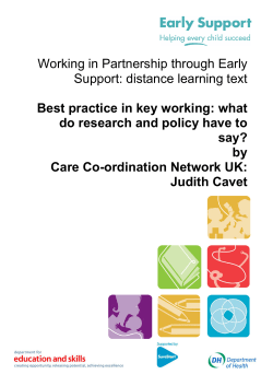 Working in Partnership through Early Support: distance learning text