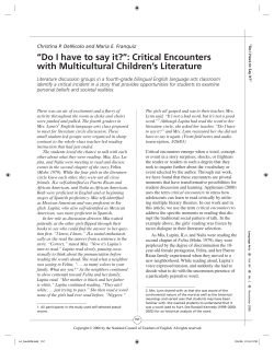 “Do I have to say it?”: Critical Encounters