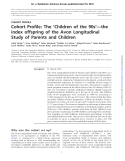 Cohort Profile: The ‘Children of the 90s’—the
