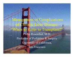 Management of Complications of Chronic Liver Disease: “When to Refer to Transplant?”