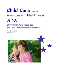 Child Care ADA Americans with Disabilities Act Opportunities and Resources