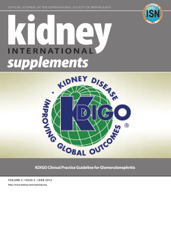 KDIGO Clinical Practice Guideline for Glomerulonephritis volume 2 -international.org