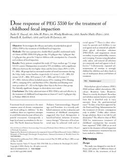 D ose response of PEG 3350 for the treatment of
