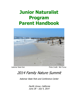 Junior Naturalist Program Parent Handbook 2014 Family Nature Summit