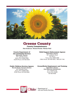 Greene County County Commissioners: County Department of Child Support Enforcement Agency