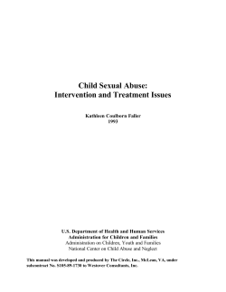 Child Sexual Abuse: Intervention and Treatment Issues