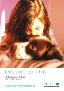 Understanding the links Information for professionals child abuse, animal abuse and domestic violence