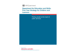 Department for Education and Skills: Five Year Strategy for Children and Learners