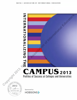 CAMPUS 2 01 3 INTERNA TIONALIZING THE