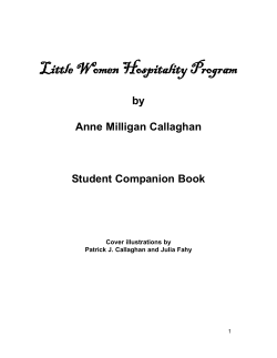 Little Women Hospitality Program by Anne Milligan Callaghan Student Companion Book