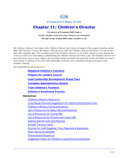 Chapter 11: Children's Director
