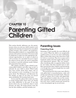 Parenting Gifted Children CHAPTER 10 Parenting Issues