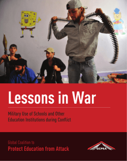 Lessons in War Protect Education from Attack Education Institutions during Conflict