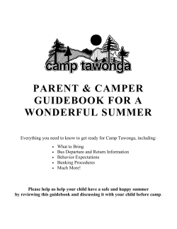 PARENT &amp; CAMPER GUIDEBOOK FOR A WONDERFUL SUMMER