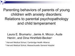 Parenting behaviors of parents of young children with anxiety disorders:
