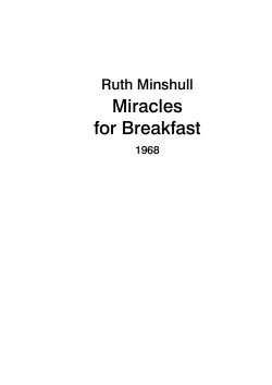 Miracles for Breakfast Ruth Minshull 1968