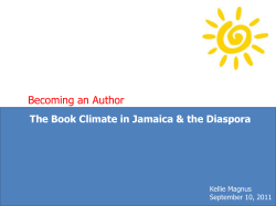 Becoming an Author The Book Climate in Jamaica &amp; the Diaspora