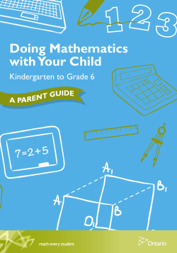 Doing Mathematics with Your  Child Kindergarten to Grade 6