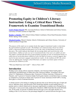 Promoting Equity in Children’s Literacy Instruction: Using a Critical Race Theory