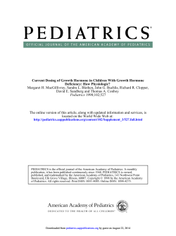 Margaret H. MacGillivray, Sandra L. Blethen, John G. Buchlis, Richard... David E. Sandberg and Thomas A. Conboy Deficiency: How Physiologic?