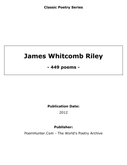 James Whitcomb Riley - 449 poems - Classic Poetry Series Publication Date: