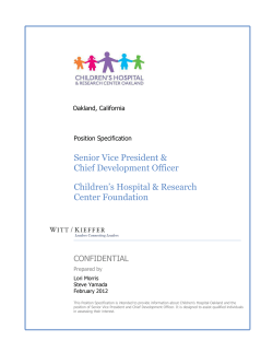 Senior Vice President &amp; Chief Development Officer Children’s Hospital &amp; Research
