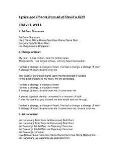 Lyrics and Chants from all of David’s CDS  TRAVEL WELL