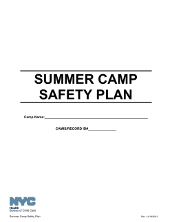 SUMMER CAMP SAFETY PLAN  Camp Name:_______________________________________________________