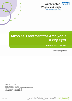 Atropine Treatment for Amblyopia (Lazy Eye)