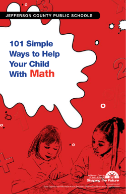 Math 101 Simple Ways to Help
