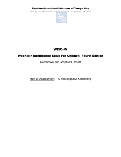 WISC-IV Wechsler Intelligence Scale For Children- Fourth Edition Descriptive and Graphical Report