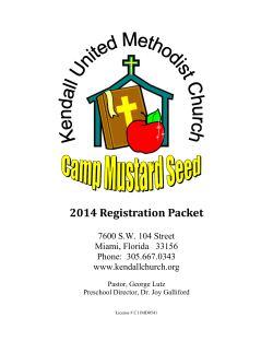 2014 Registration Packet 7600 S.W. 104 Street Miami, Florida   33156