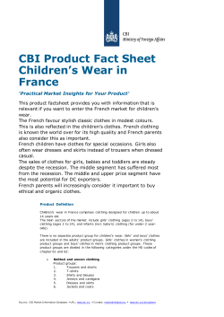 CBI Product Fact Sheet Children’s Wear in France