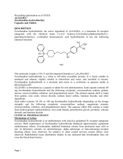Prescribing Information as of XXXX ALLEGRA (fexofenadine hydrochloride)