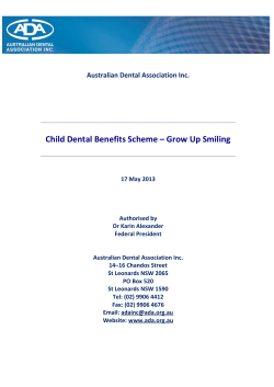 Child Dental Benefits Scheme – Grow Up Smiling    Australian Dental Association Inc. 