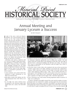 Annual Meeting and January Lyceum a Success I