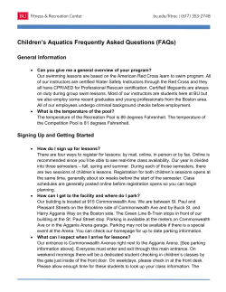Children’s Aquatics Frequently Asked Questions (FAQs)  General Information