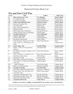 Pre and Post Civil War Historical Fiction Book List