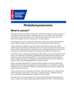 Rhabdomyosarcoma What is cancer?