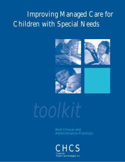 toolkit CHCS Improving Managed Care for Children with Special Needs