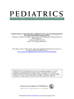 Febrile Seizures: Clinical Practice Guideline for the Long-term Management of