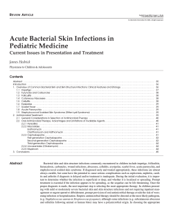 Acute Bacterial Skin Infections in Pediatric Medicine James Hedrick