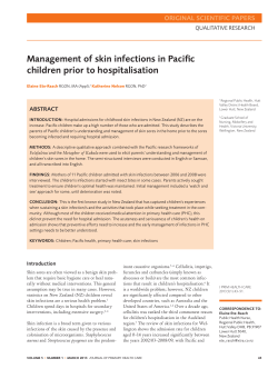 Management of skin infections in Pacific children prior to hospitalisation ABSTRACT