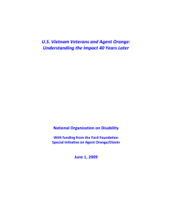 U.S. Vietnam Veterans and Agent Orange: National Organization on Disability