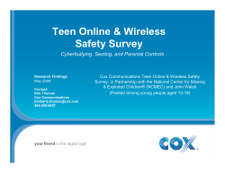 Teen Online &amp; Wireless Safety Survey Cyberbullying, Sexting, and Parental Controls